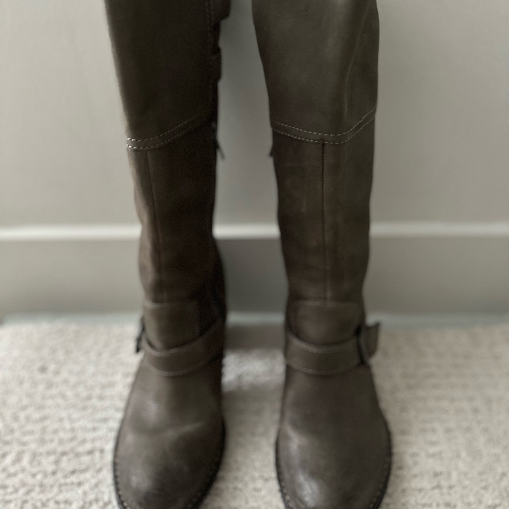 Born Dark Gray Heeled Boots